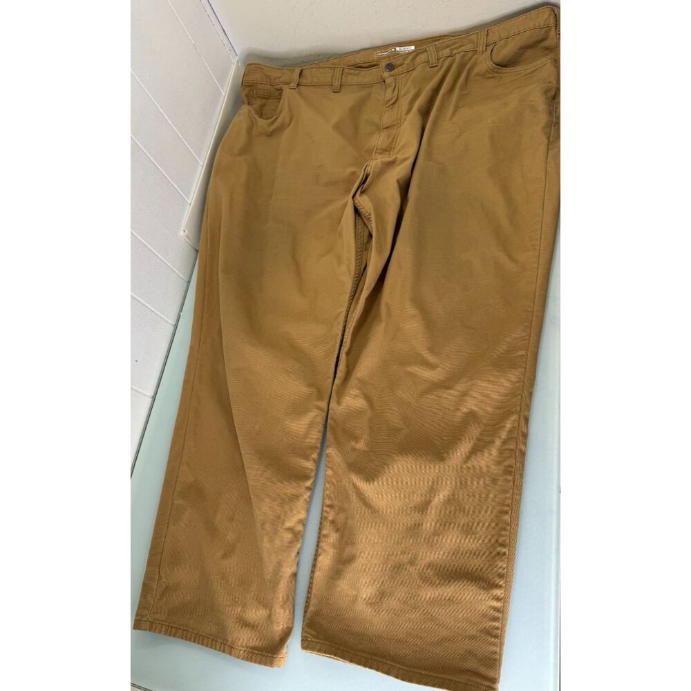 Carhartt Pants Mens 54X32 Relaxed Fit Canvas Khaki Tan Stretch Workwear BN2517-M - Picture 2 of 11